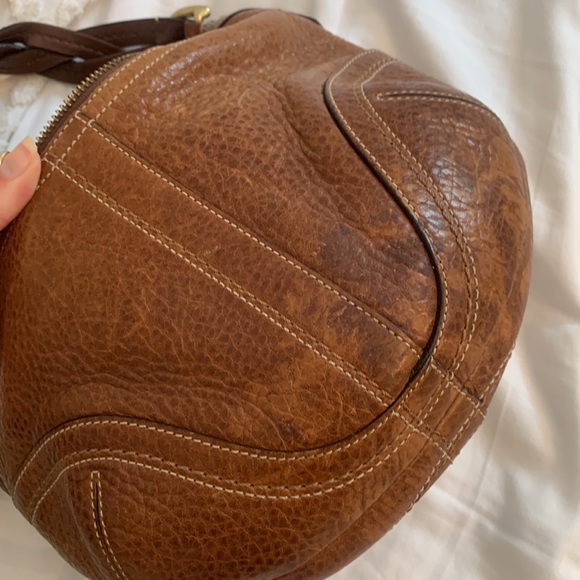 Coach Brown Leather Shoulder Bag with Gold Hardware. - Picture 5 of 6